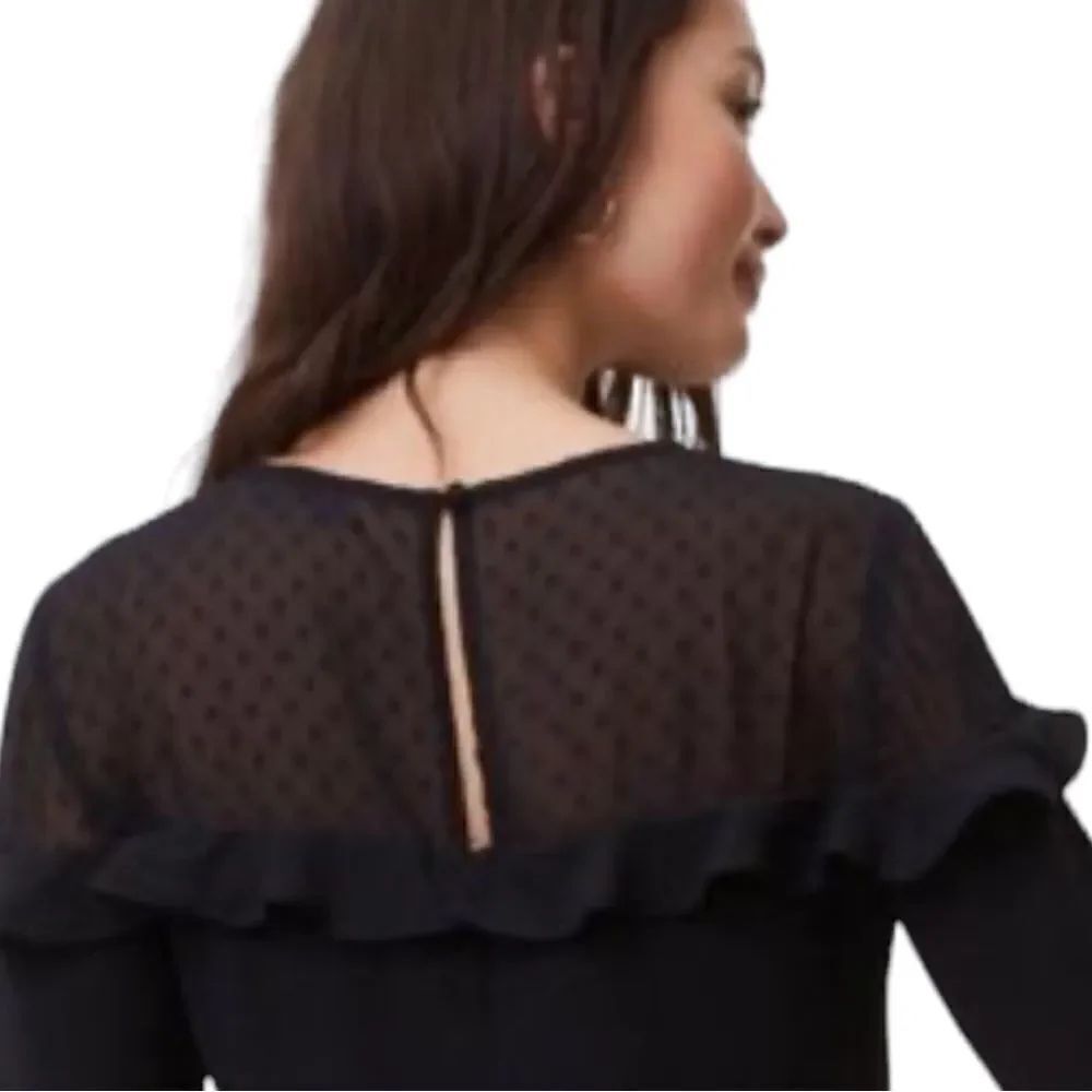 LOFT | Black Long Sleeve Shift Dress - Picture 3 of 9